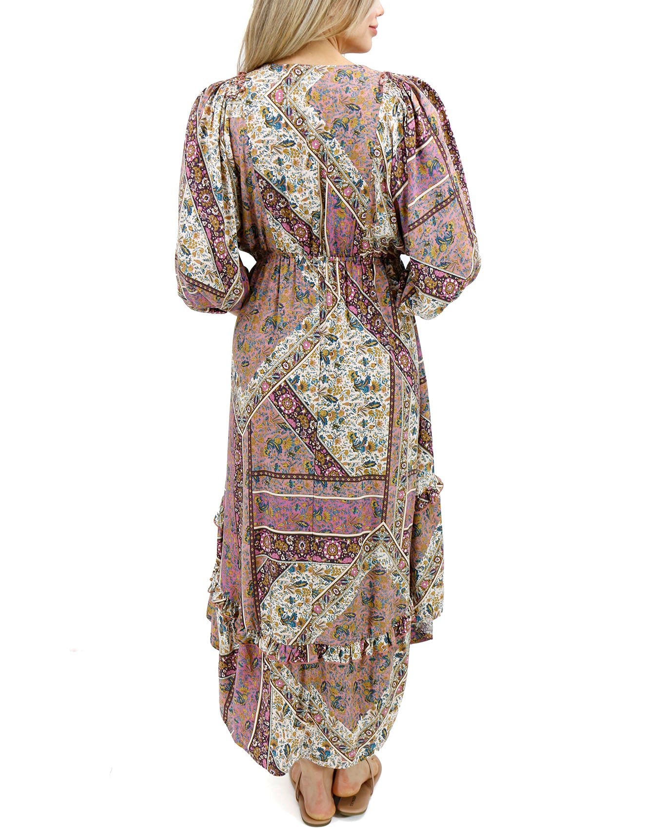 Arabelle Hi-Low Patchwork Floral Dress - Grace and Lace