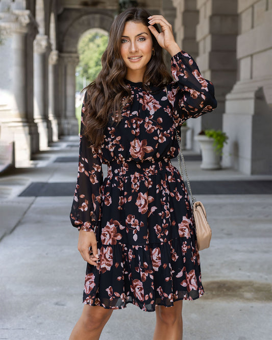 front view of flora autumn dress