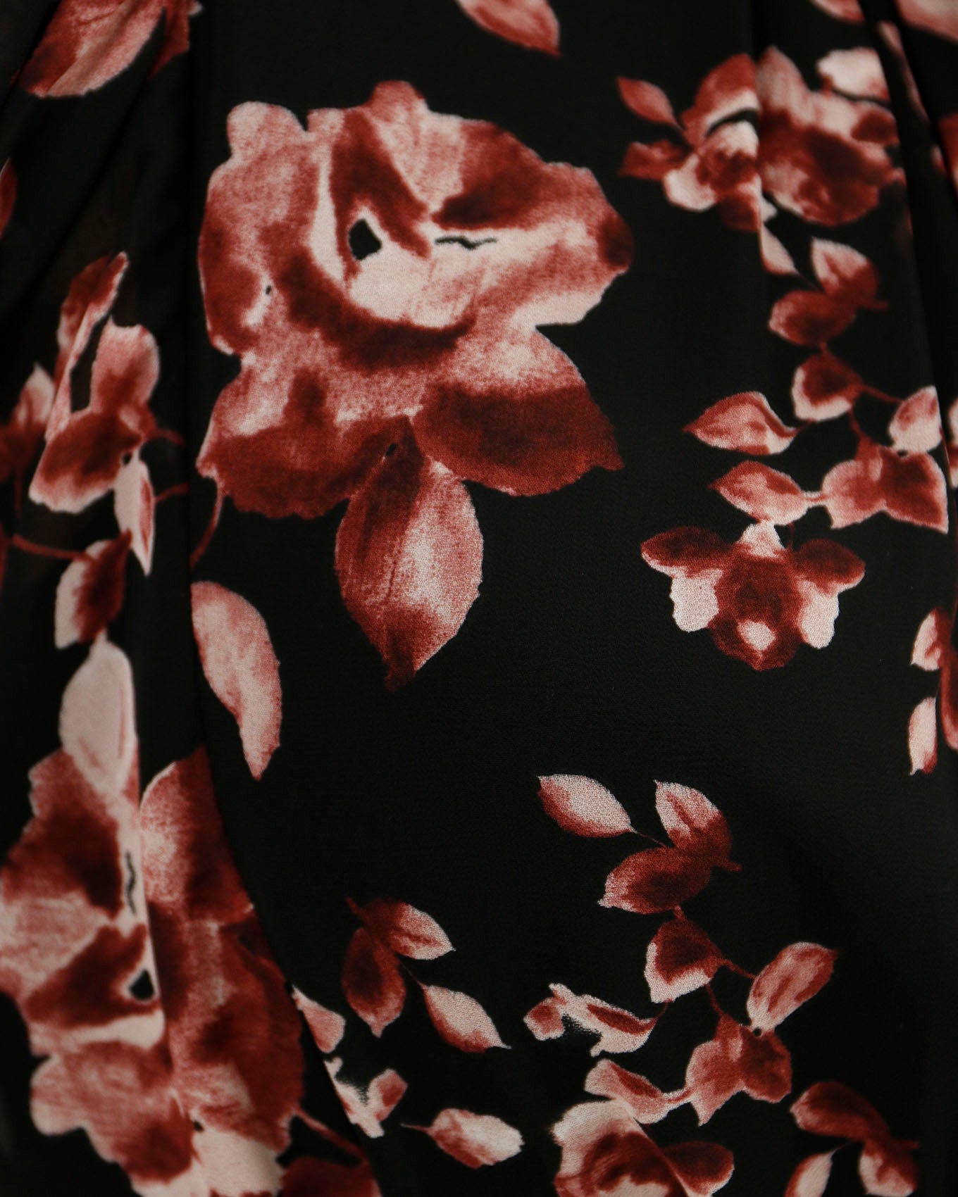 close up view of fabric on flora autumn dress