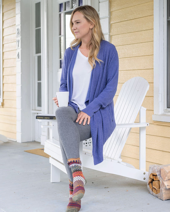 Periwinkle Bambü Wrap Robe - FINAL SALE - Periwinkle / XS/S - Grace and ...