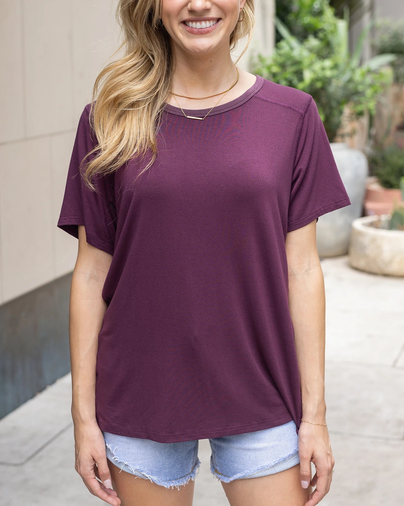 Purple basic tee