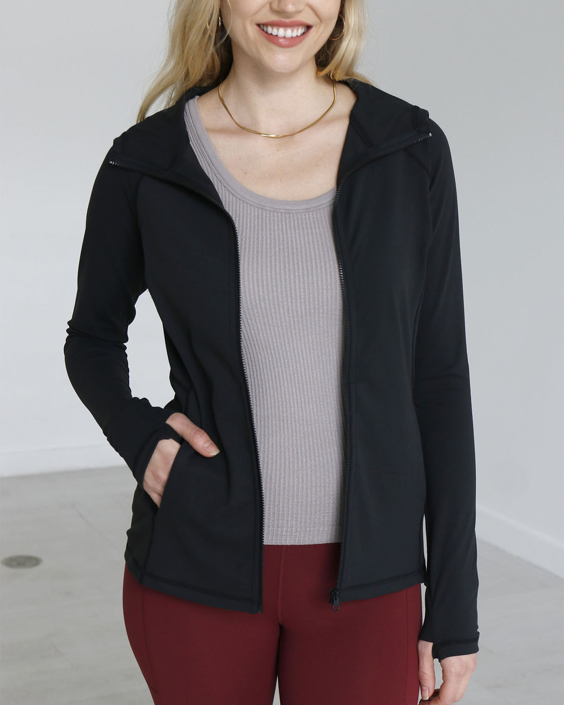 Black Zip Up Sports Jacket