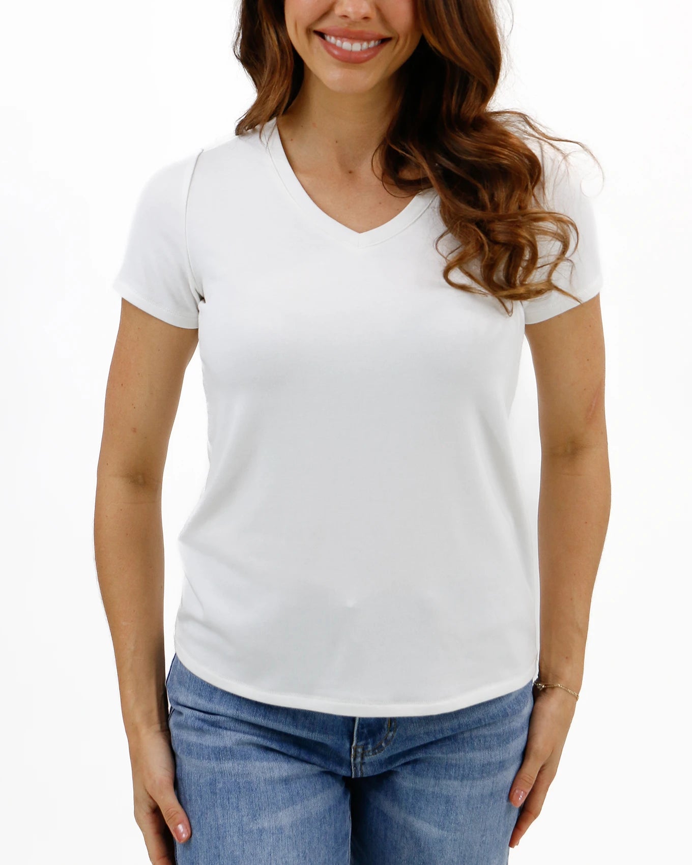 Best Fit V-Neck Tee in Ivory