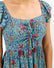 Floral Border Print Detail Smocked Mini Dress main image 0