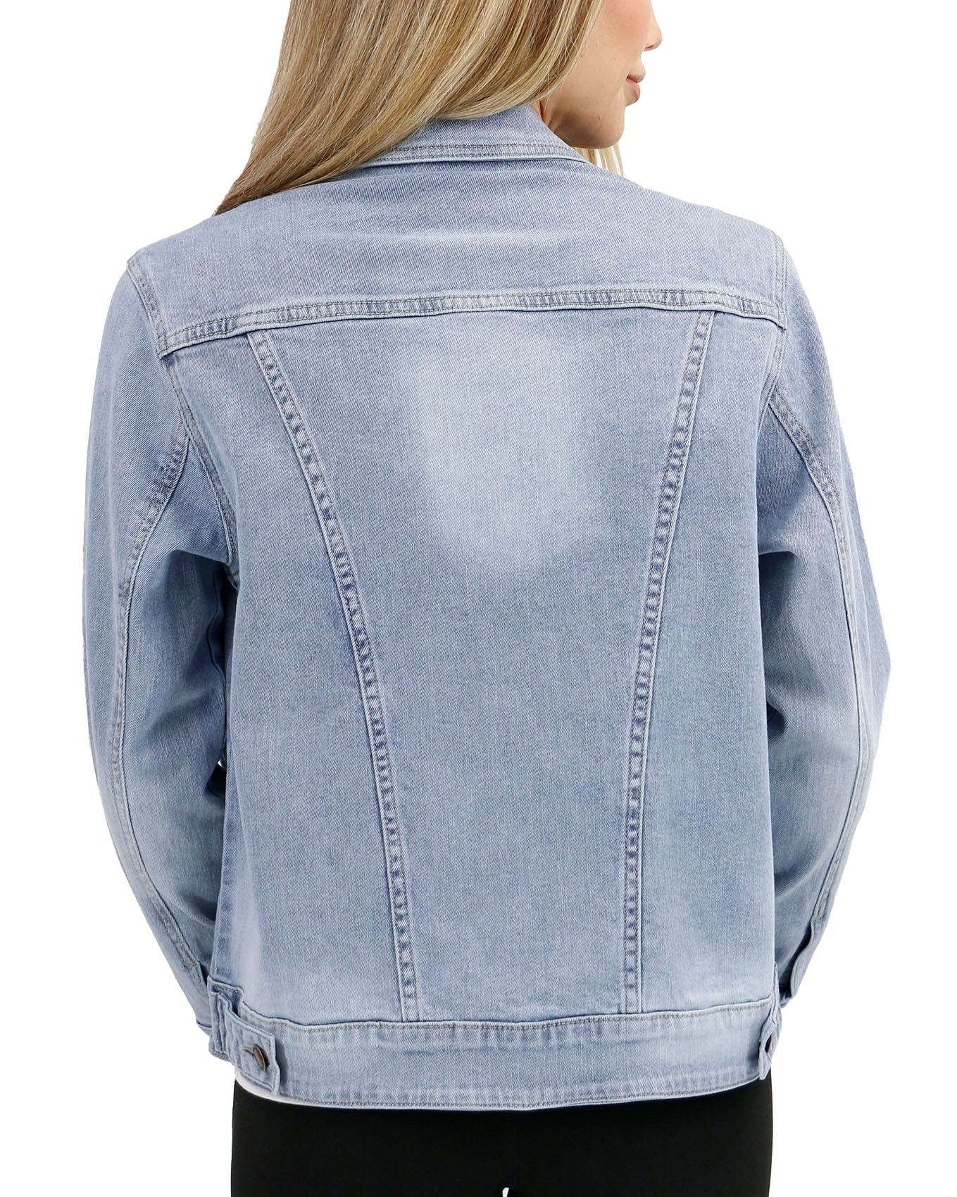 back view stock shot of boyfriend denim jacket