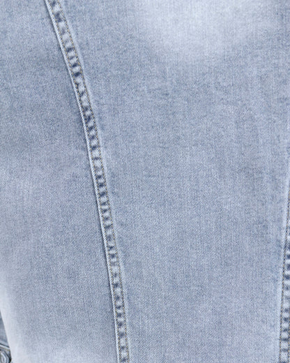 detail view stock shot of boyfriend denim jacket