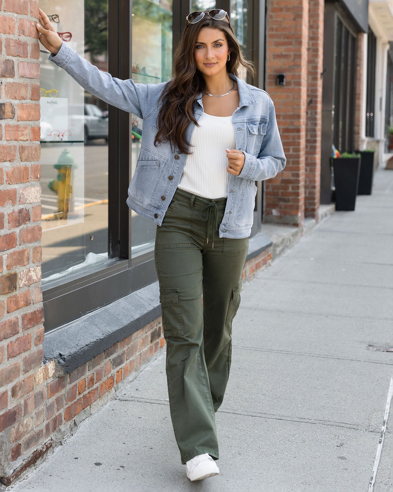 styled view of boyfriend denim jacket