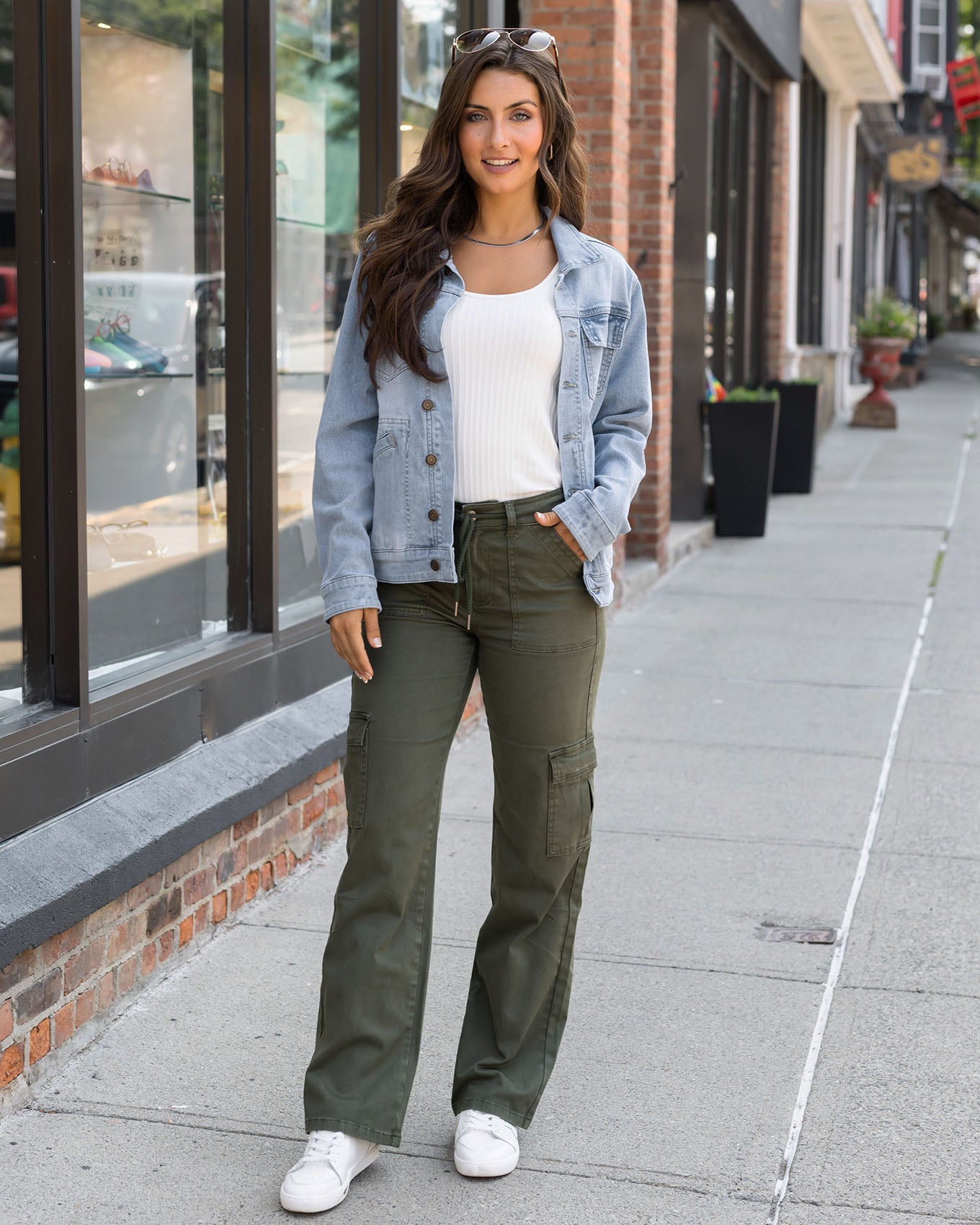 Vintage Olive Wash Stretchy Denim Jacket