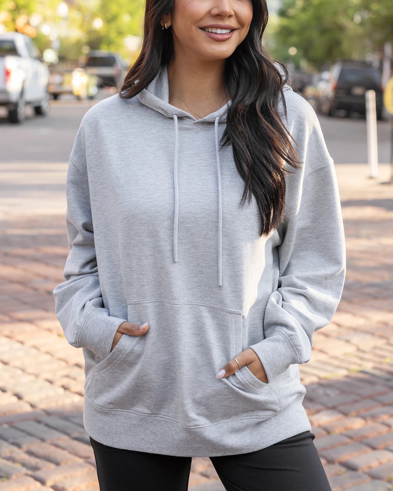 Signature Soft Heathered Grey Oversized Hoodie