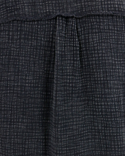 detail view of washed black shacket