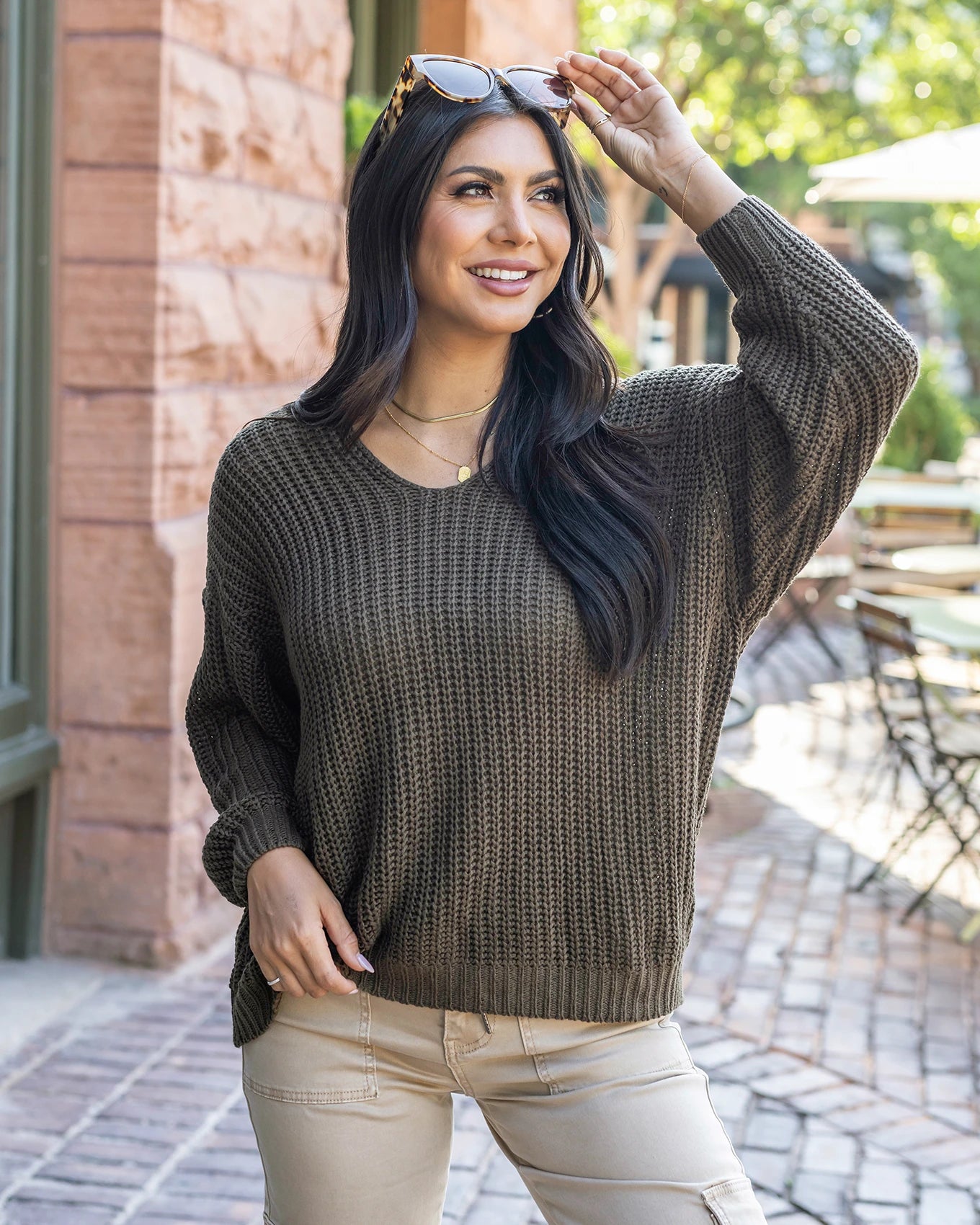 Olive knitwear hot sale