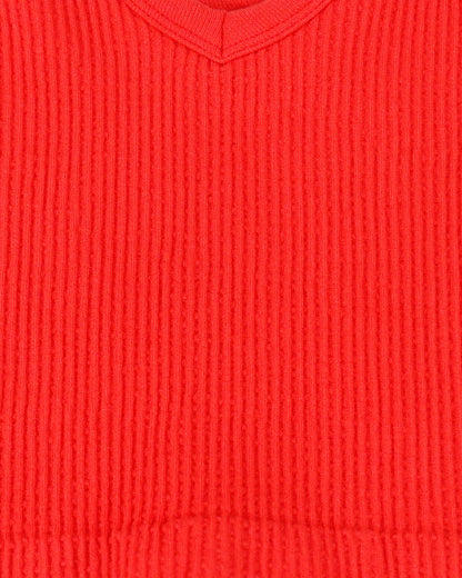Brami Top Poppy Red Material Close Up