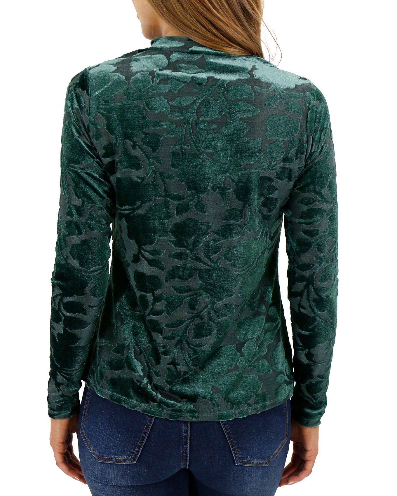 back view stock shot of holiday velvet top