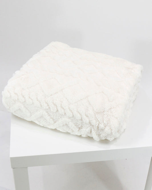 Cabled Sherpa Blanket Grace and Lace