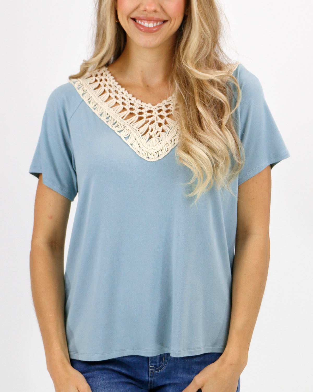 Crochet Top Harbor Mist Front