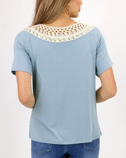 Crochet Top Harbor Mist Back