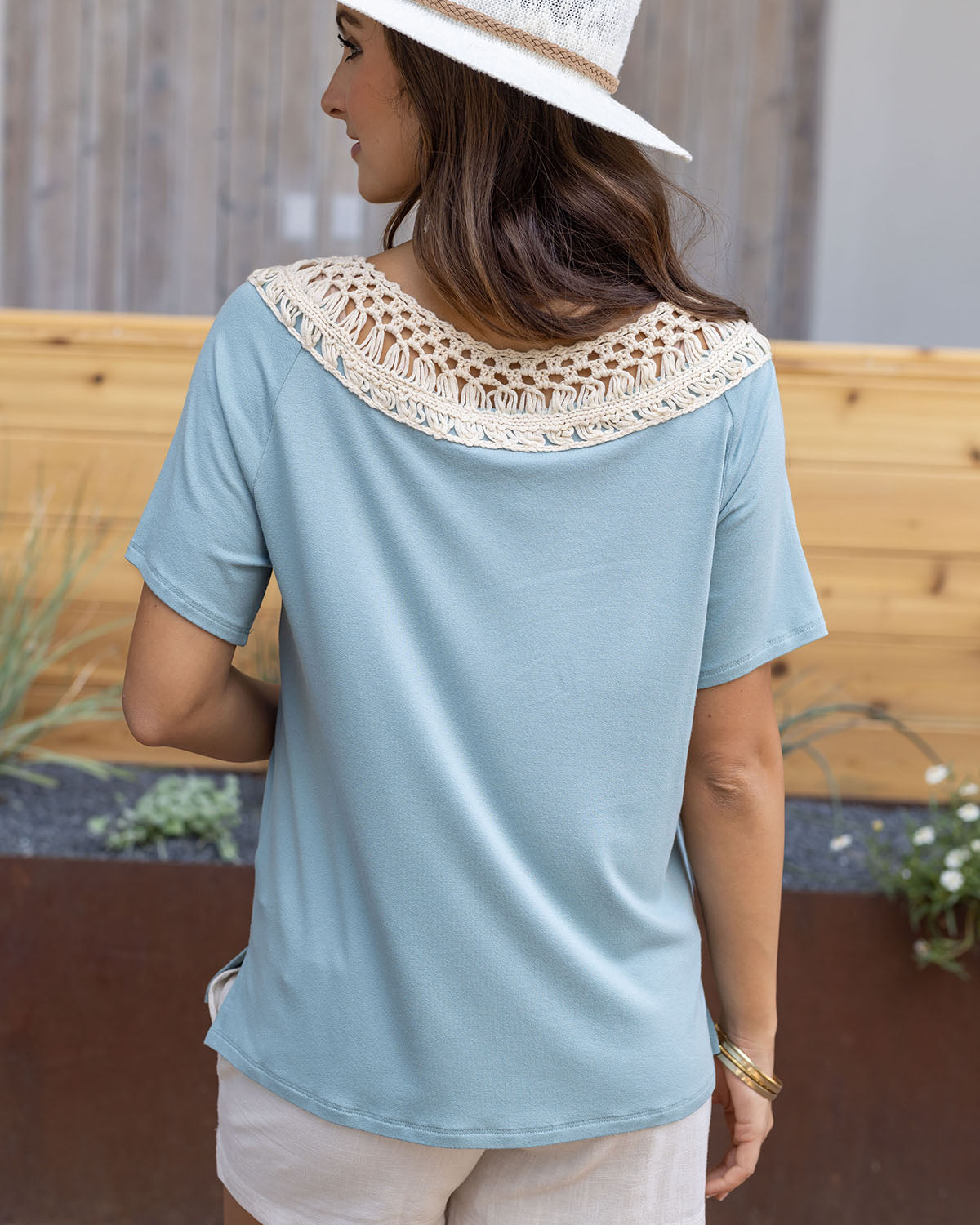 Crochet Top Harbor Mist Back