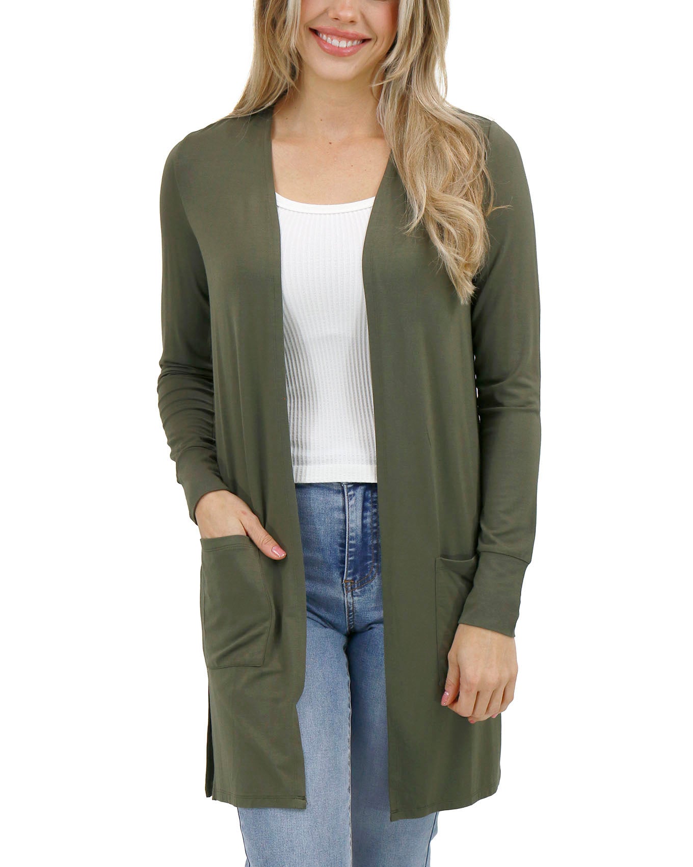 Olive Casual Day Modal Cardigan - Grace and Lace