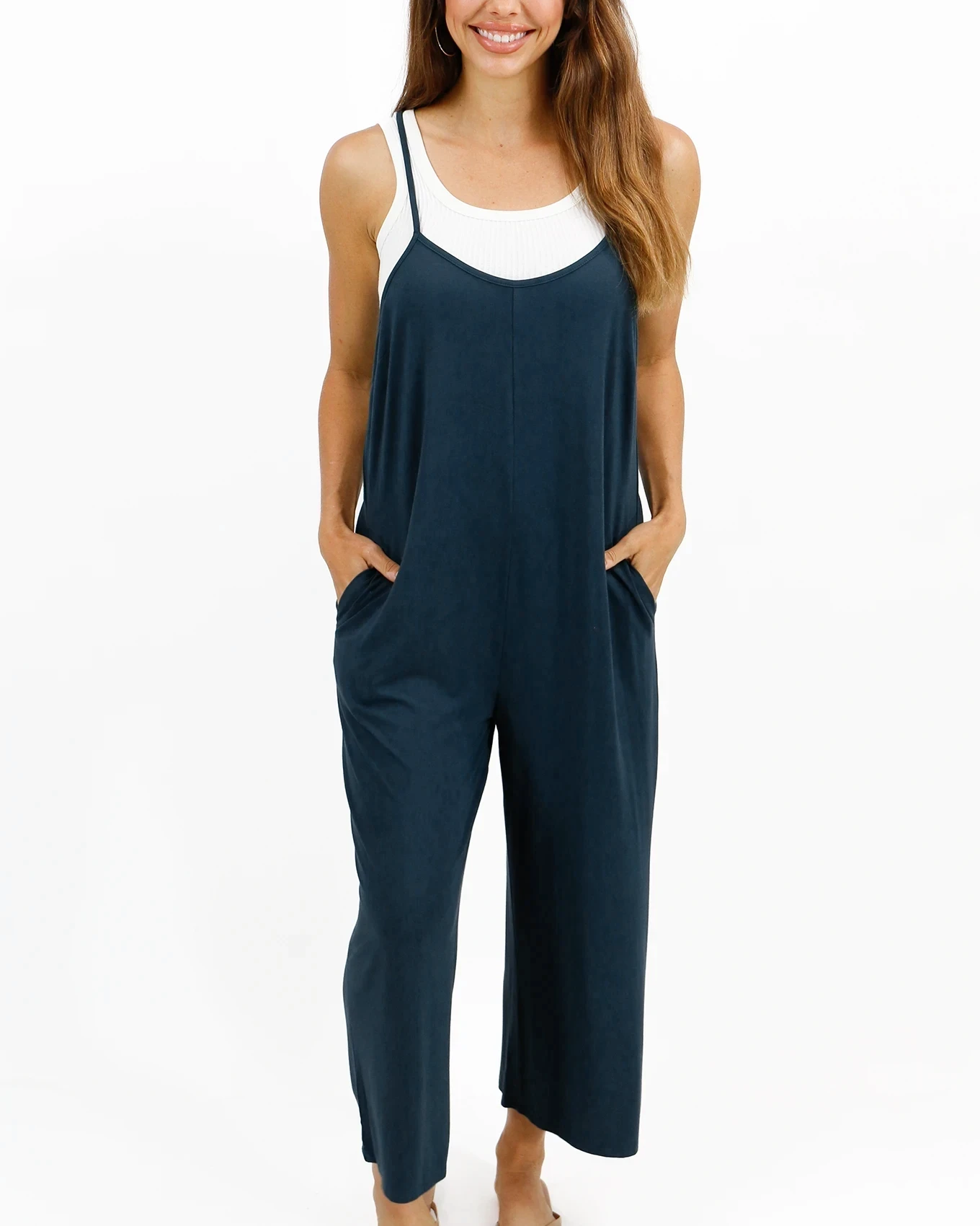 Casual Everyday Jumpsuit in Deep Sea