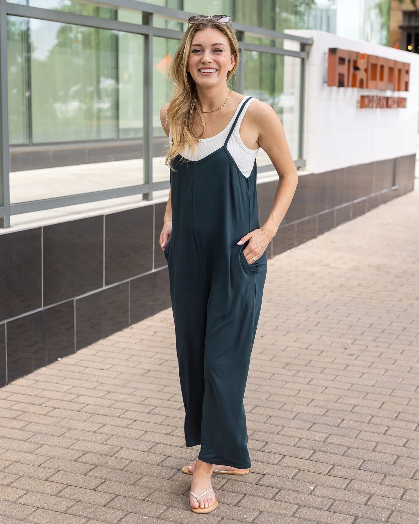 Casual Everyday Jumpsuit in Deep Sea