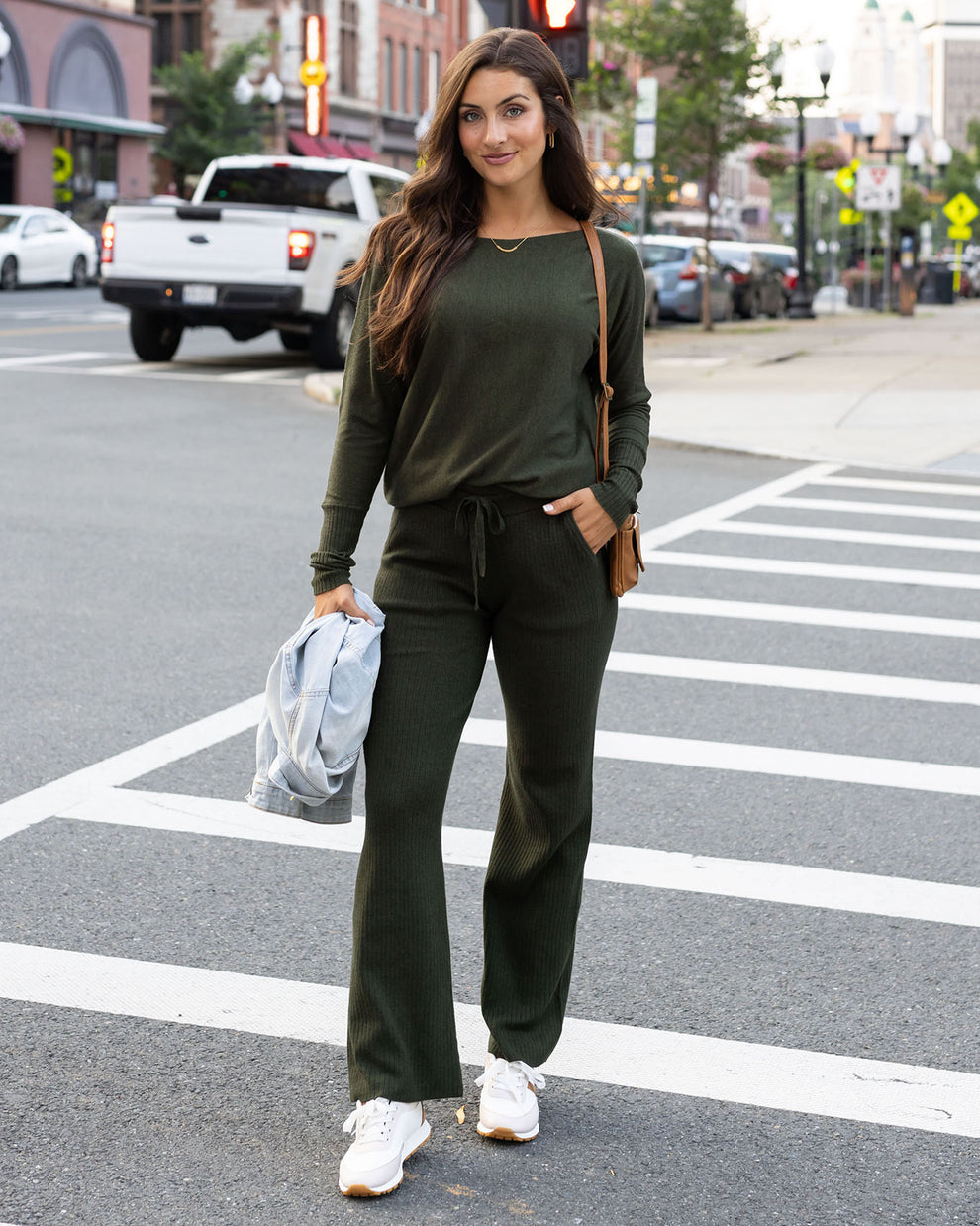 Moses Zip Embellished Sweater & Pants Set - Grey