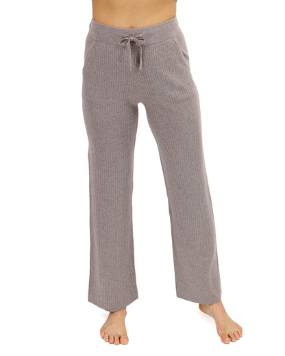 Front stock shot of Almondine Classic and Cozy Ribbed Sweater Pants