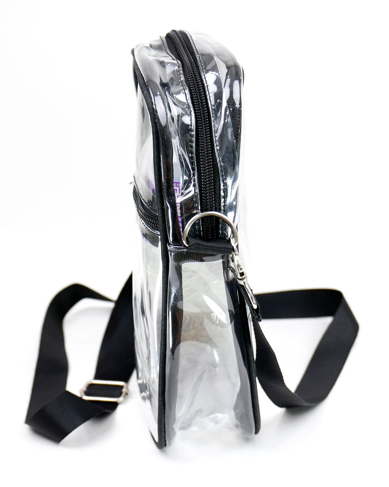 side view of clear stadium bag