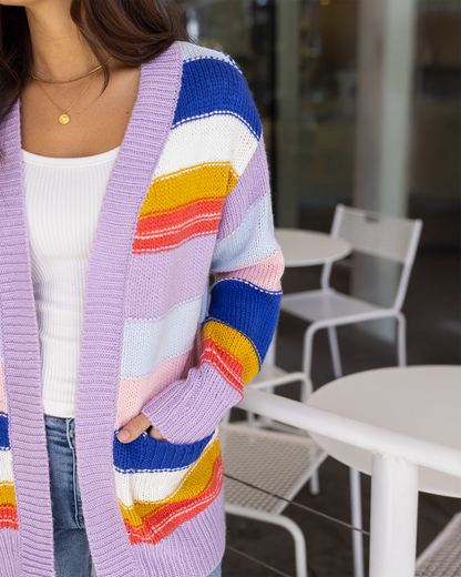Color Cardigan Multi Color Block Cardigan - Grace and Lace