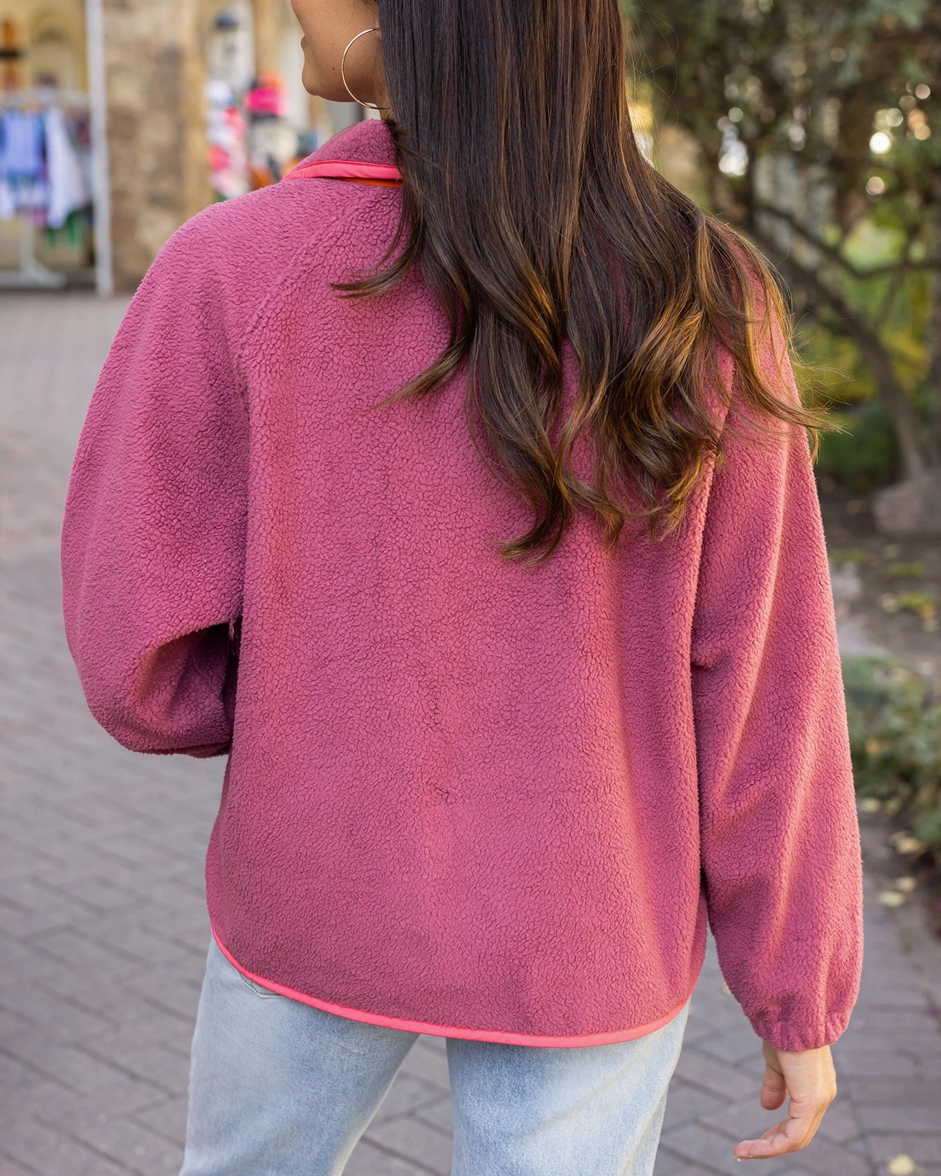 Berry/Orange Colorblock Fleece Jacket - Grace and Lace Berry/Orange Colorblock Fleece Jacket - Grace and Lace