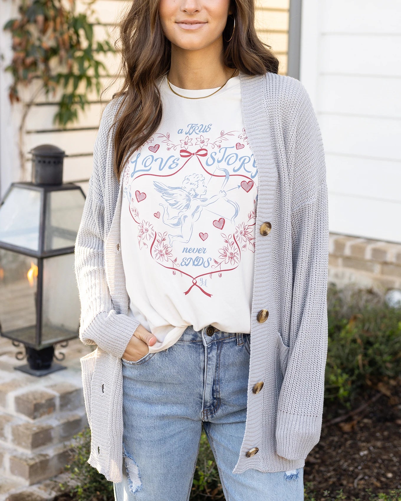 Oversized Comfy Knit Light Grey Cardigan - Grace and Lace Oversized Comfy Knit Light Grey Cardigan - Grace and Lace