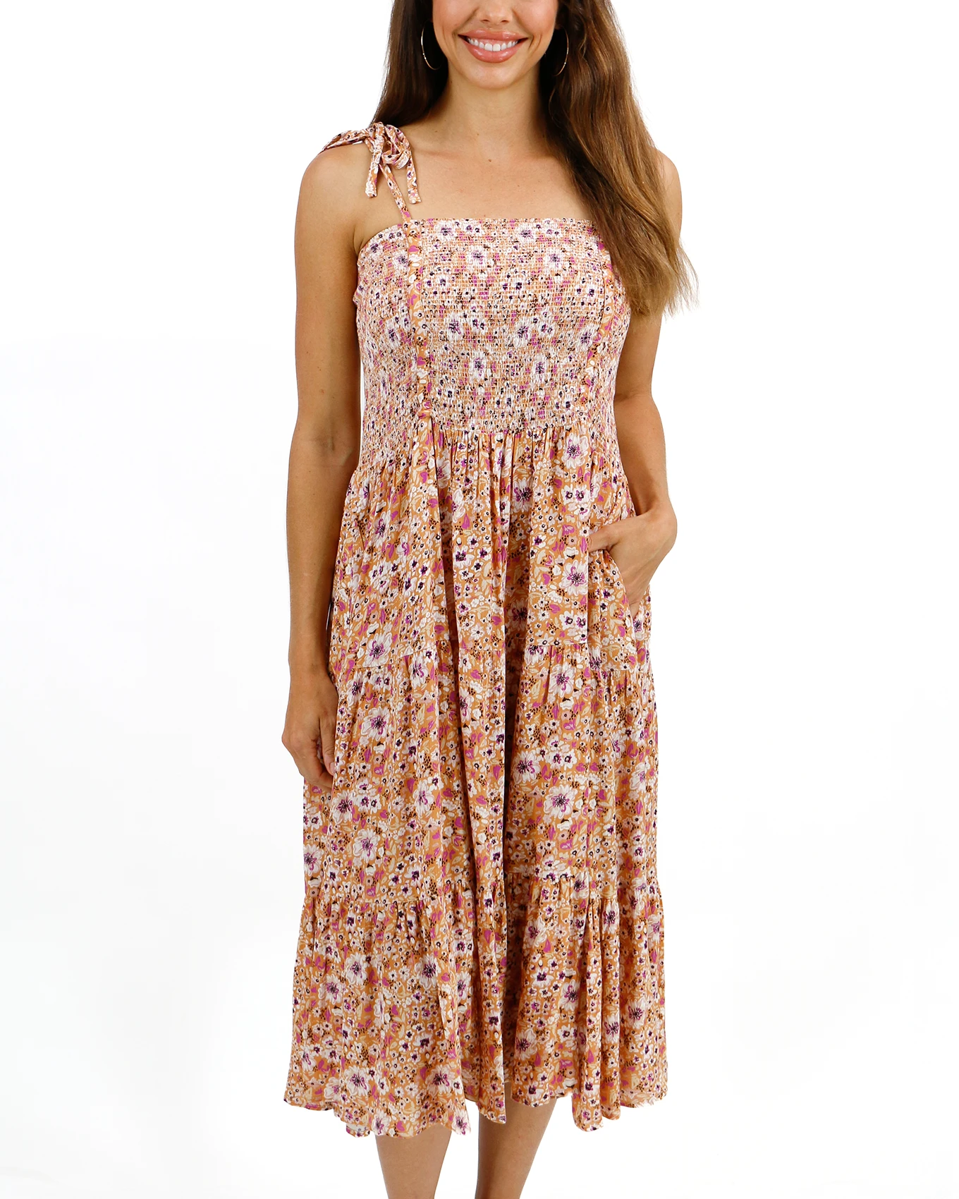 Convertible Golden Floral Dress/Skirt