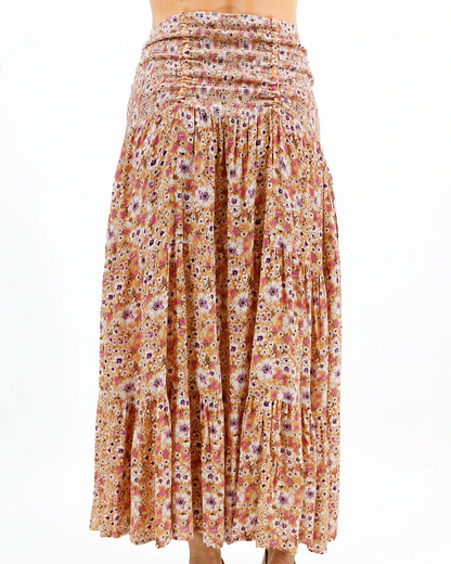 Convertible Golden Floral Dress/Skirt