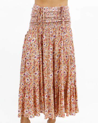 Convertible Golden Floral Dress/Skirt