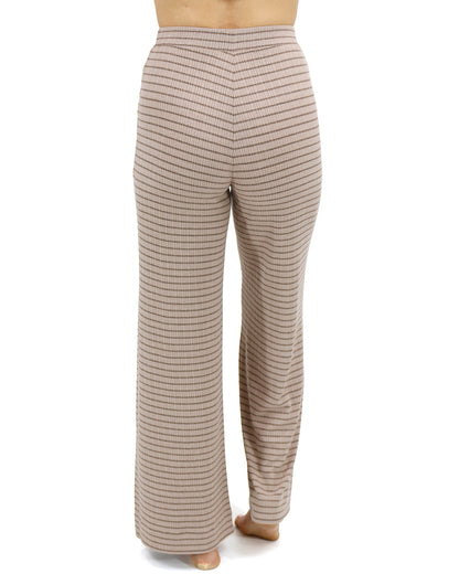 Back stock shot of Tan/Black Stripe Coziest Wide Leg Lounge Pants