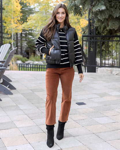 black and white sweater