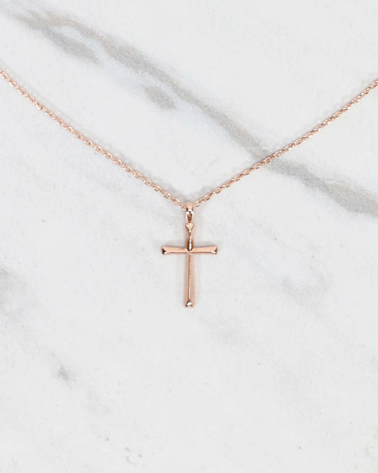 Rose gold cross necklace