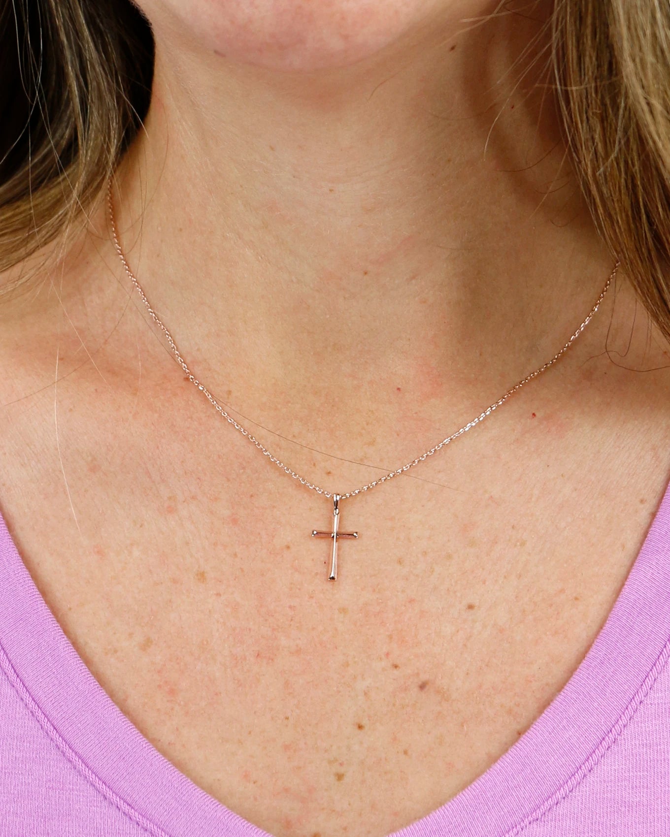 Rose gold cross necklace