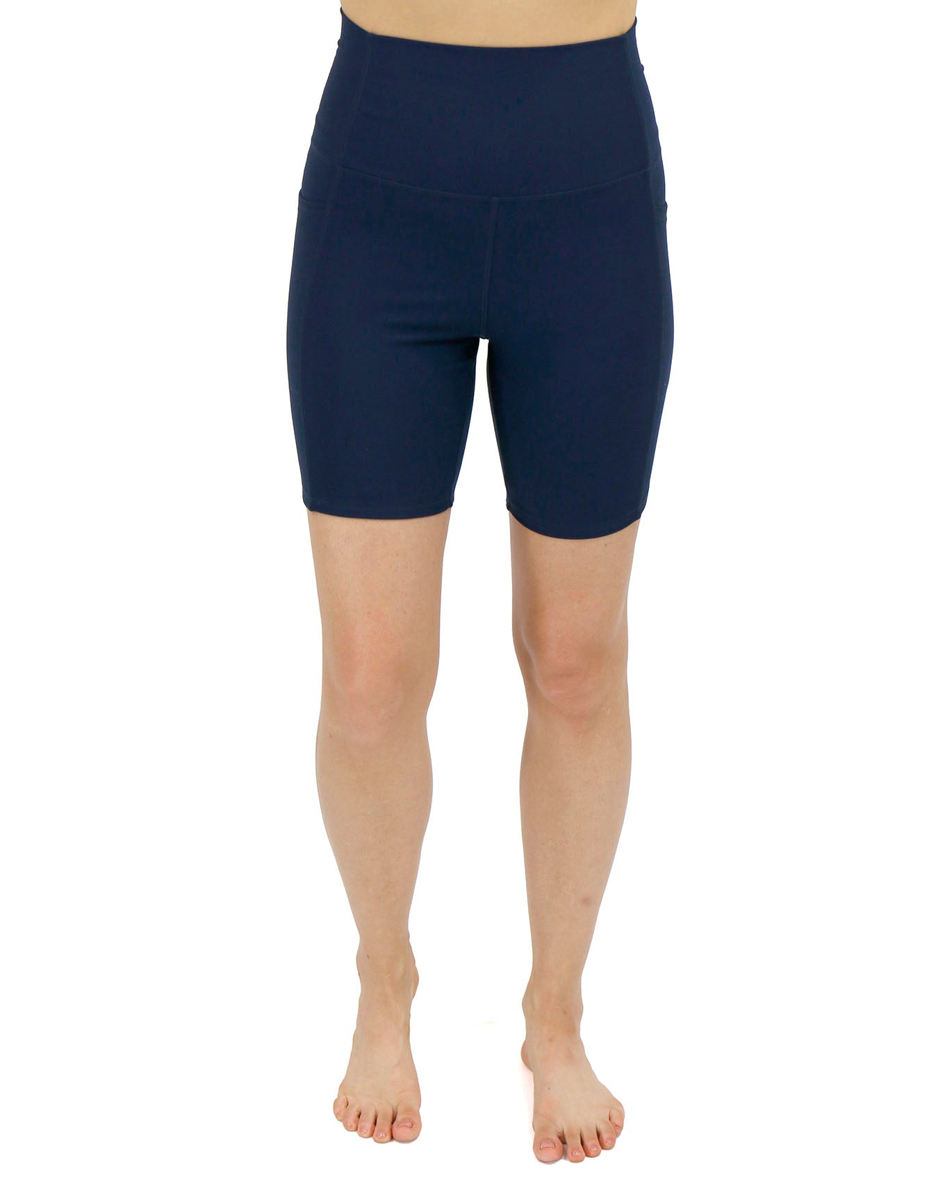 Front stock shot of Navy 7" Daily Pocket Biker Shorts