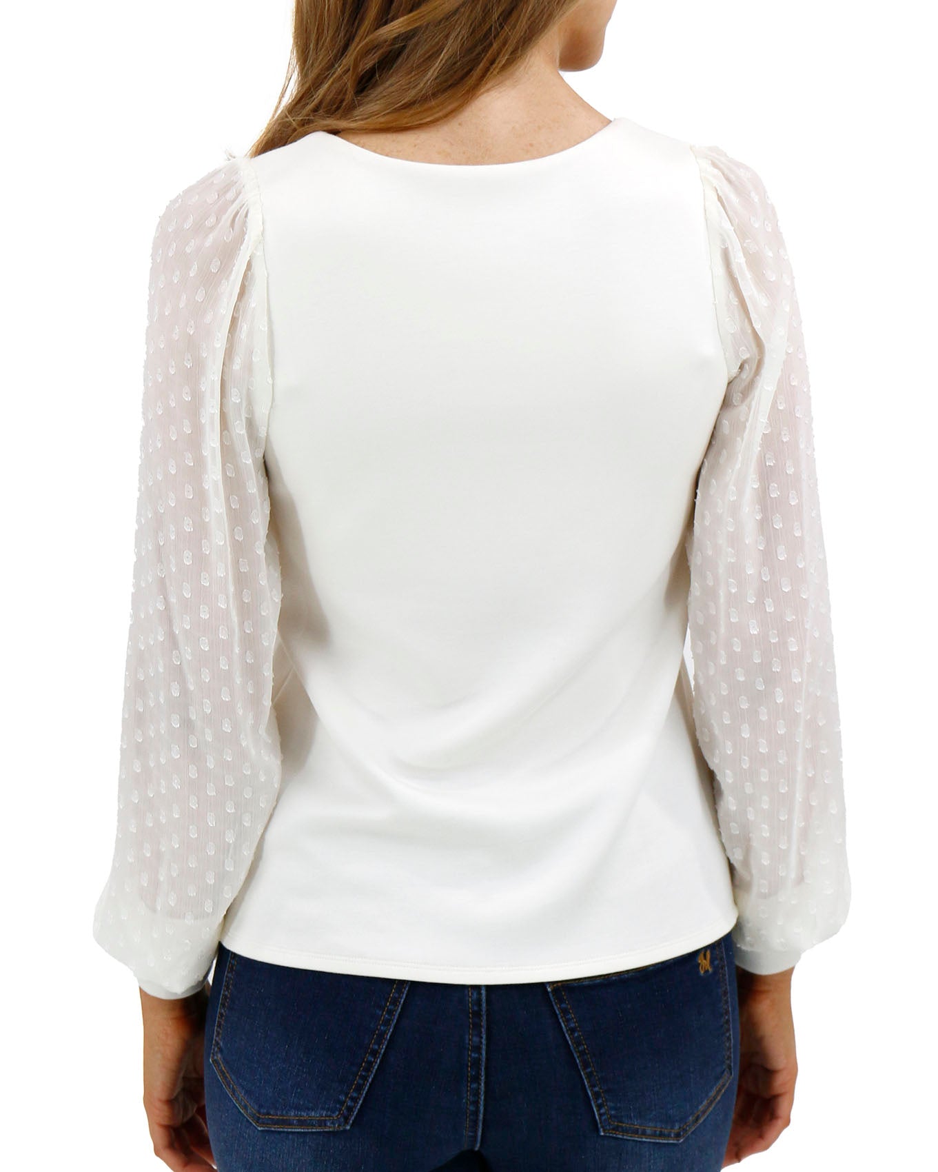 Luxe Knit Ivory Square Neck Long Sleeve Top