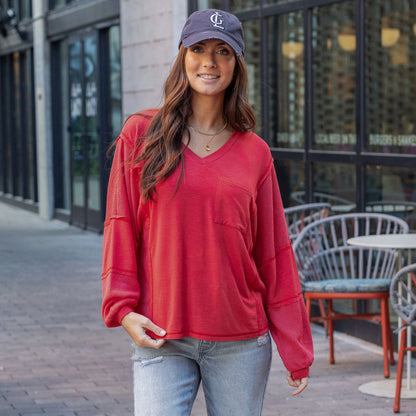 Poppy Dolman Sleeve Boho V-Neck Top