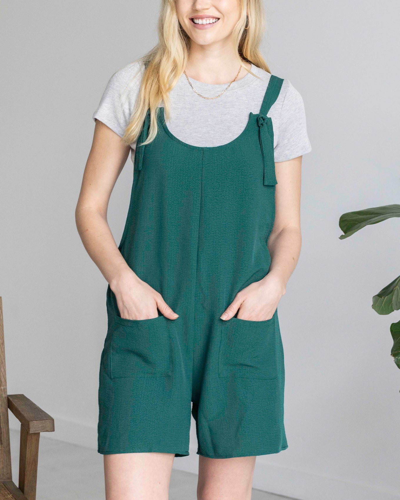 Easy Breezy Peacock Romper Peacock Green / M Easy Breezy Peacock Romper Peacock Green / M