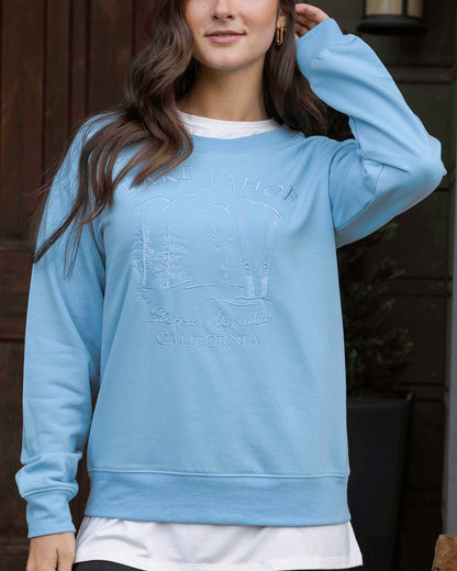 front view of embroidered sweatshirt