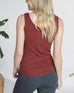 Essential Ribbed Rust Fitted Tank Top - Rust / L - Grace and Lace