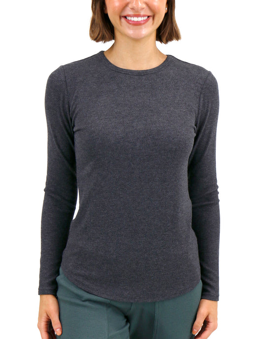 The Liv Daily Burn Out Crop Tee - Charcoal main image 0