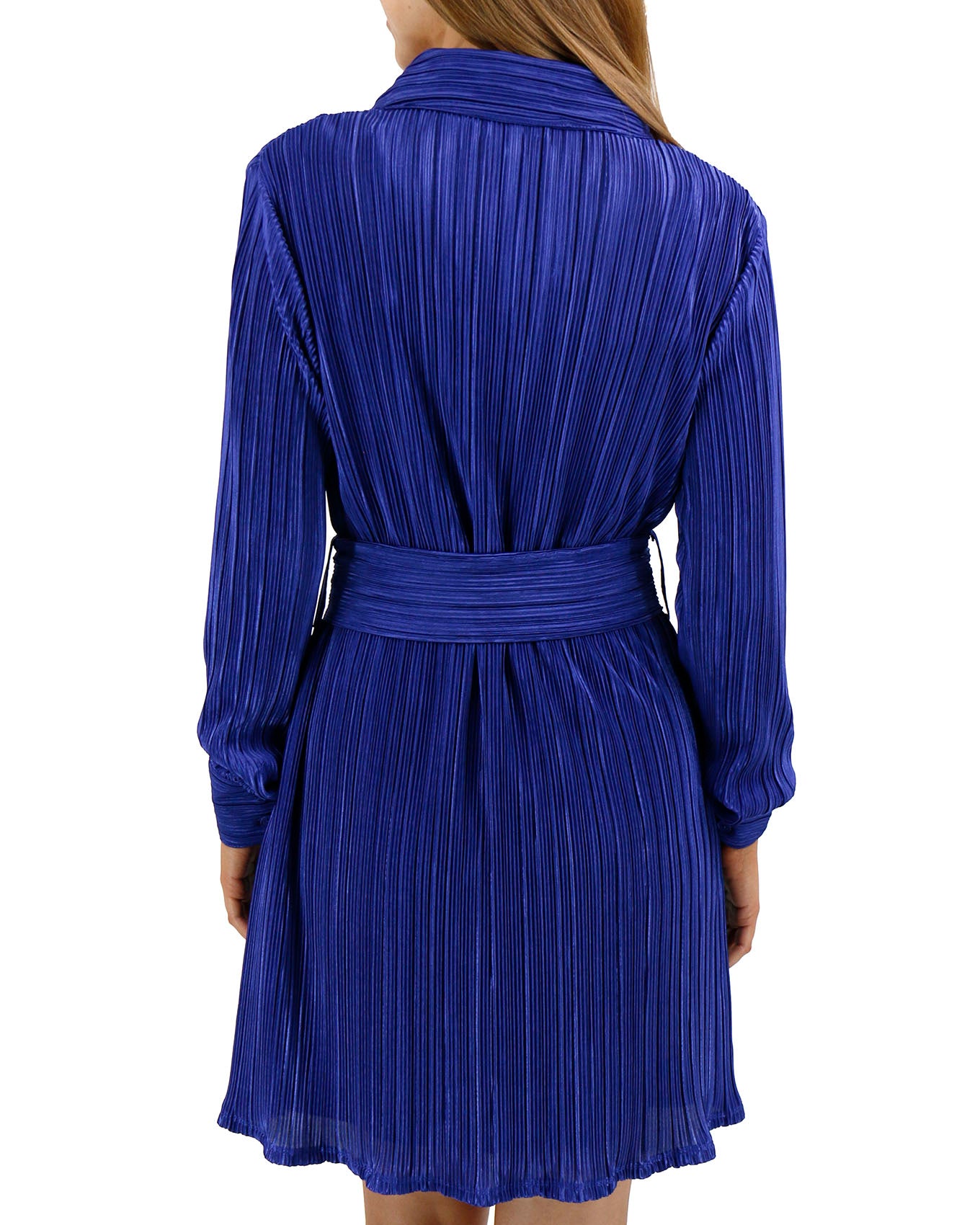 Back view stock shot of Royal Eve Belted Plisse Dress