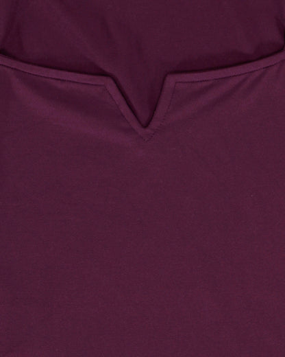 detail view stock shot of ever soft fuchsia square neck top