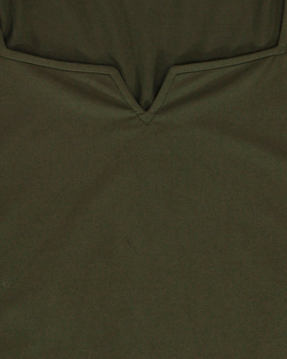 detail view stock shot of ever soft olive square neck top
