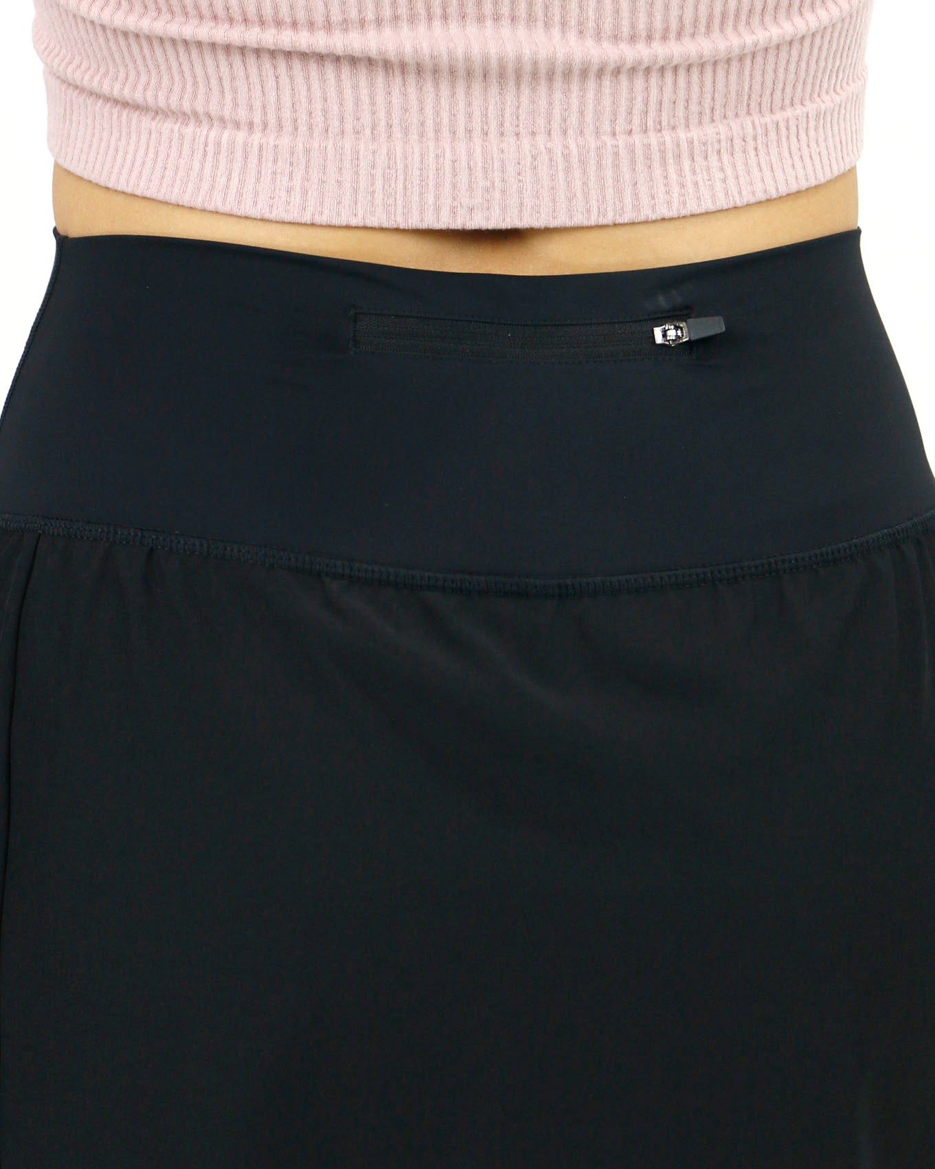 All Day Skort Black Zipper Pocket