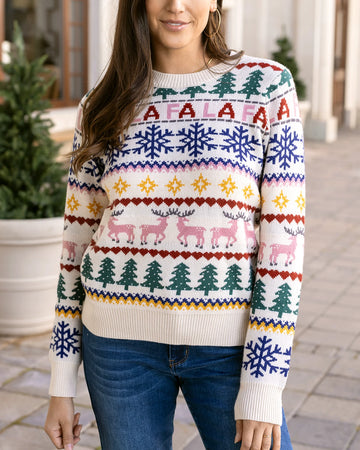 Fa La La Christmas Intarsia Sweater - Grace and Lace