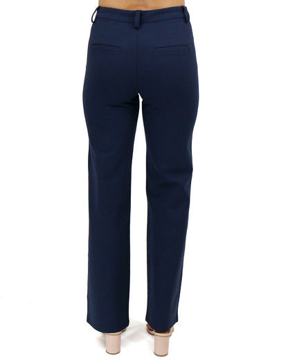 back view stock shot of fab fit navy straight leg work pant